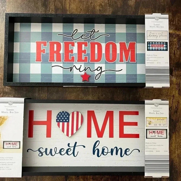 BUNDLE:  2-Huntington Home Summer Mantel Box Signs - Picture 1 of 8